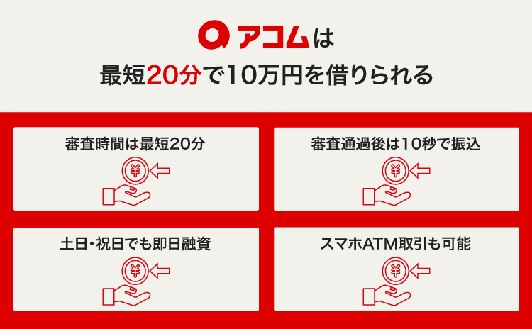 10万円を借りたいときにアコムがおすすめな理由