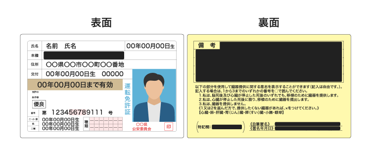 免許証をマスキングする時の見本