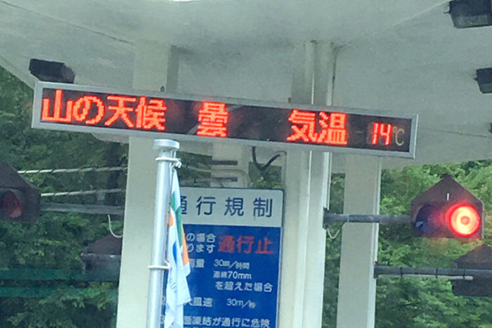 黒部ダムの気温